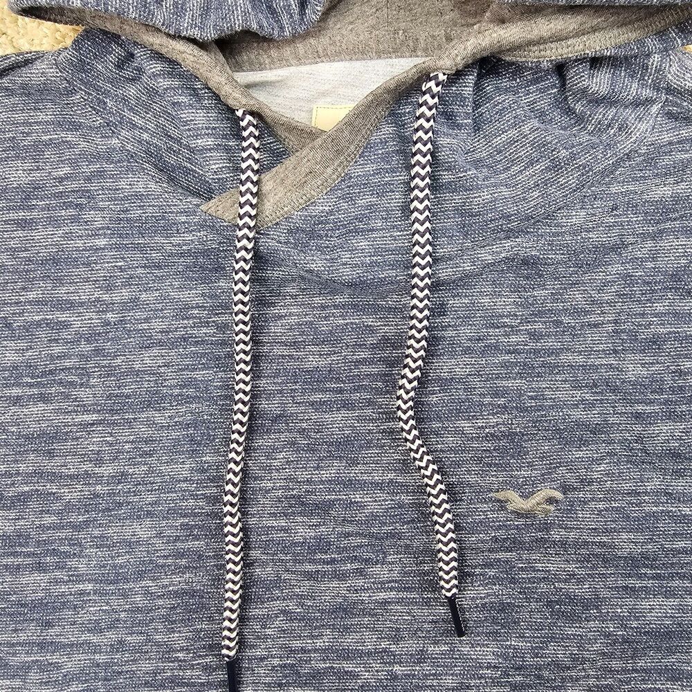 Hollister Long-Sleeve Pullover With Drawstring Hood Blue Gray Men's Size Small - Picture 3 of 14